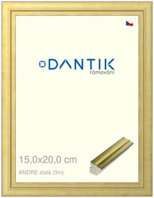 DANTIK rám na obraz 15x20 | ANDRE zlatá (Sklo Čiré)