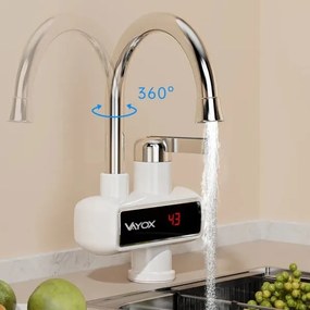 Prietokový ohrievač vody s LED displejom 3000W/230V IPX4 biela