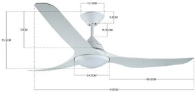 Lucci air 213096 - LED Stropný ventilátor MARINER LED/15W/230V biela + DO
