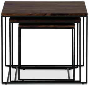 Autronic - Sada 3 konferenčních stolů, MDF deska, dekor ořech, černý kov - AF-3008 WAL