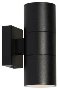 Moderné vonkajšie nástenné svietidlo čierne 2-žiarovkové AR70 IP44 - Duo