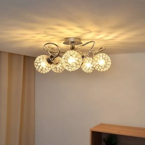 Prisadený luster SOPHIA 5xE27/15W/230V lesklý chróm/číra