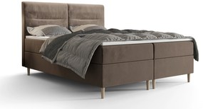 Manželská posteľ Boxspring 140 cm Saruta (hnedá) (s matracom a úložným priestorom). Vlastná spoľahlivá doprava až k Vám domov. 1047356