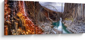 Obraz - kaňon Studlagil (s hodinami) (90x30 cm)