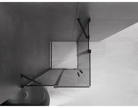 Mexen Velar Duo, sprchový kút s posuvnými dverami 100 x 100 cm, 8mm šedé sklo, čierna matná, 871-100-100-42-70