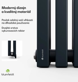 Blumfeldt Radiátor Delgado | moderný dizajn | 25 x 120 cm | 942 W | stredové pripojenie