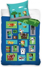 TipTrade Bavlnené obliečky 140x200 + 70x90 cm - Minecraft Figure