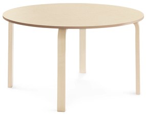 Stôl ELTON, Ø 1200x640 mm, linoleum - béžová, breza