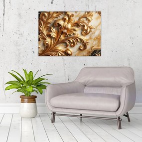 Sklenený obraz - Mramor so zlatom (70x50 cm)