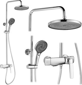 Rea Rebel, sprchový-vaňový set s dažďovou a ručnou sprchovou hlavicou, chrómová, REA-P2415