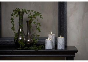 Sivo-biela betónová LED sviečka Star Trading Flamme Marble, výška 15 cm