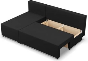 Rohová rozkladacia sedačka FERMO Lux čierna