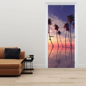 Fototapeta na dvere - Palmy týčiace sa nad hladinu (95x205cm)