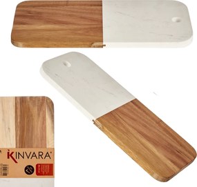 Doska na krájanie PREPPY 38x18 cm z masívu/biely mramor