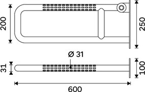 Nimco Sklopné podperné madlo 600 mm - BMS 9060-10