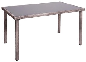 Záhradný stôl HWC-G19, polyratan,120x75cm - sivohnedá