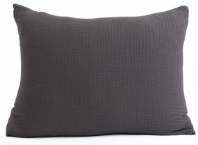 Mušelínová obliečka na vankúš 50 × 70 cm - Alexia tmavosivá