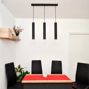 LED Luster na lanku TUBA 3xGU10/4,8W/230V čierna