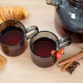 4Home Súprava sklenených hrnčekov Haze 250 ml, 2 ks