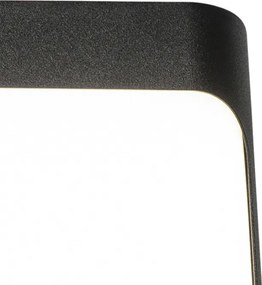 Nástenná lampa čierna vrátane LED IP44 s pohybovým senzorom - Khuvan