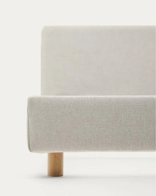 Sivá čalúnená dvojlôžková posteľ bez roštu 160x200 cm Valma – Kave Home