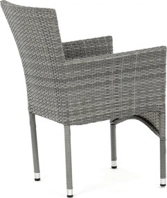 Autronic BONTEC Záhradná stolička, kov, polyratan, šedá, AZC-S2118 GREY Farba: Šedá