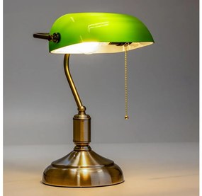 Brilagi - Stolná lampa BANK OFFICE 1xE27/60W/230V mosadz/zelená