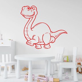 Veselá Stena Samolepka Brontosaurus Farba: červená, Veľkosť: 40 x 38 cm