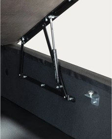 Čierna čalúnená jednolôžková posteľ s úložným priestorom 90x190 cm Matters – Kave Home