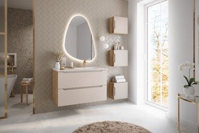 Comad Nábytkové keramické umývadlo s odkladacou plochou GO 2 100CM R DP, 101x46 cm, biela lesklá