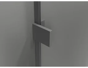 Mexen Lunar, polkruhový výklopný sprchový kút 90 x 90 cm, 8mm číre sklo, grafitový profil, 833-090L-090P-95-00