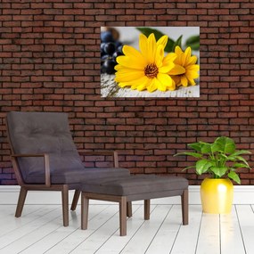 Obraz žltej kvetiny (70x50 cm)