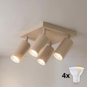 BRILAGI - LED RGBW stmievateľné bodové svietidlo SELE SQUARE 4xGU10/6,5W/230V béžové