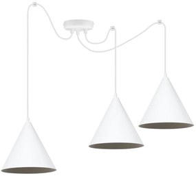 Závesné svietidlo Soho Spider, 3x biele kovové tienidlo, (fi 25cm)