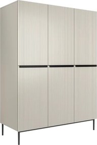 Skriňa Nicole 150 cm na nožičkách - kašmírová / čierna