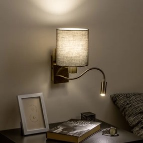 Brilagi - LED Nástenná lampa NUBILA 1xE27/25W/230V + LED/3W mosadz/antracit