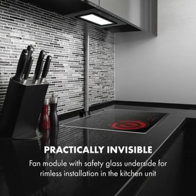 Klarstein Hektor Brilliant Edition, digestor, 52 cm, vstavaný, 506 m³/h, dotykové ovládanie, sklo, čierny