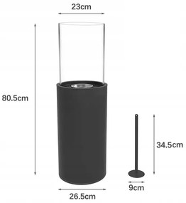 BIO krb ROMA 26,5x80,5 cm 2kW čierna + ochranný kryt