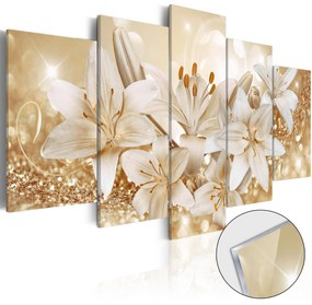 Artgeist Obraz na akrylátovom skle - Golden Bouquet [Glass] Veľkosť: 100x50
