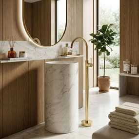 Rea Lungo, voľne stojaca umývadlová batéria, zlatá lesklá, REA-B4307