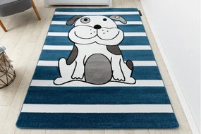 styldomova Detský modrý koberec PETIT Pes