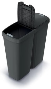Odpadkový kôš DUO čierny, 50 l, čierna