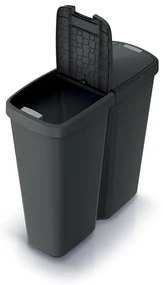 Odpadkový kôš DUO čierny, 50 l, čierna