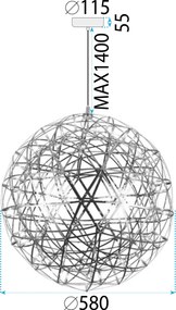 Toolight Toolight, LED stropné svietidlo APP1505-CP, zlatá, OSW-03680