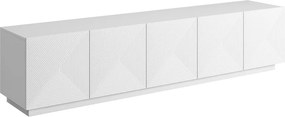 TV skrinka Asha 200 cm na sokli - biely mat