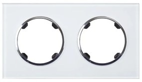 Elhard Sklenený dvojitý rámček Rondo Glass, biely RG3102W