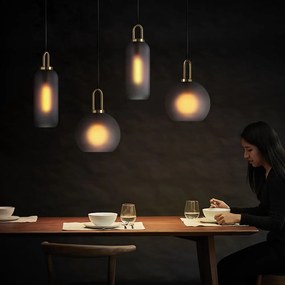 Toolight - Sklenené závesné svietidlo 1xE27 60W APP442-CP, zlatá, OSW-05934