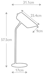 Elstead QUINTO-TL-GPN - Stolná lampa QUINTO 1xE27/8W/230V šedá