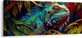 Obraz - Farebný leguán (120x50 cm)