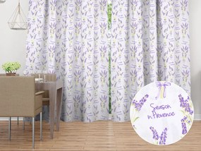 Biante Bavlnený záves Sandra SA-294 Veľké zväzky levandúľ na bielom 150x170 cm